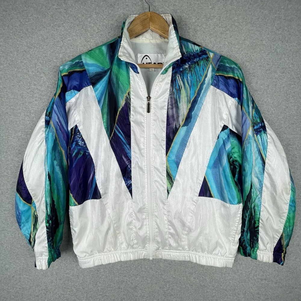 Vintage Head Track Jacket Womens Medium Tennis Full Zip 80s Retro Windbreaker - Picture 1 of 11